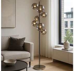 Brilagi - Lampă de podea LED MILLA 7xG9/3W/230V crom negru/fumuriu