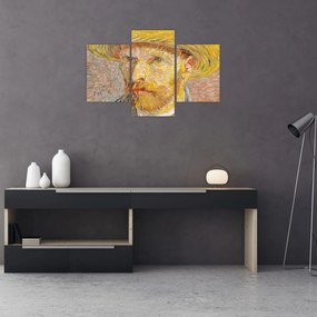 Tablou - Vincent van Gogh, Self-Portrait with a Straw Hat (The Potato Peeler), reproducere (90x60 cm)