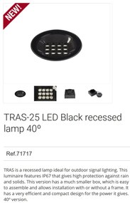Spot LED incastrabil de exterior orientabil 40º TRAS 25W