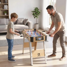 SPORTNOW Fotbal de Masă: Mini Masă de 89 cm, 2 Indicatoare Manuale de Scor, Mov | Aosom Romania