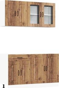 vidaXL Set de dulapuri de bucătărie 4 piese „Kalmar” Lemn vechi lemn