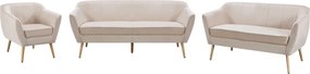 Canapea de designer cu 2 locuri, ţesătură Velvet bej/naturală, VIODA