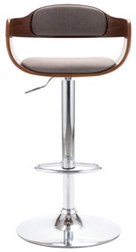 287408 vidaXL Scaun de bar, placaj și material textil gri taupe
