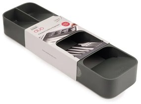 Organizator tacamuri Joseph Joseph Duo 80082, 5.7x11x39.5 cm, 5 compartimente, Anti-alunecare, Gri