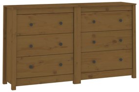 3114082 vidaXL Servantă, maro miere, 140x35x80 cm, lemn masiv de pin
