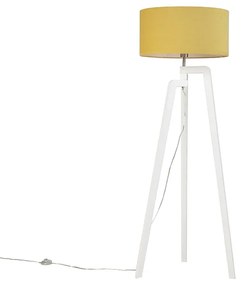 Lampă de podea modernă albă cu umbră de porumb 50 cm - Puros