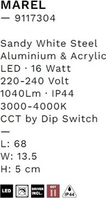 Aplica de perete LED baie IP44 MAREL alba