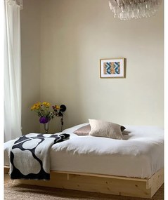 Pat matrimonial în culoare naturală din lemn masiv de pin cu spațiu de depozitare și somieră 160x200 cm Kanso – Karup Design