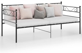 324767 vidaXL Cadru de pat canapea, negru, 90x200 cm, metal
