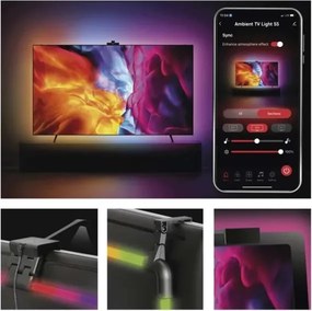 Bandă LED RGBIC dimabilă pentru televizor GoSmart LED/24W/230V 55“