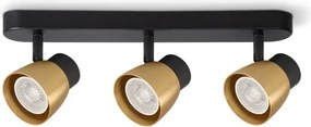 Brilagi - Spot aplicat NUGGET 3xGU10/30W/230V negru/auriu