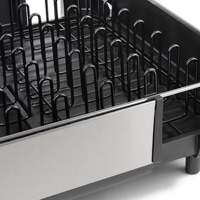 Uscator de vase Joseph Joseph Extend Steel Plus 6500040, Pana la 16 piese, Extensibil, Sine pentru pahare, Scurgere, Demontabil, Otel inoxidabil, Negru