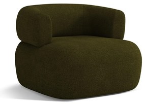 Fotoliu verde cu tapițerie din țesătură bouclé Jenny – Micadoni Home