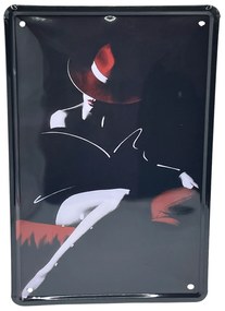 Placa metalica WOMAN IN BLACK, 20x30cm