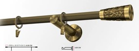 Galerie simpla picior universal striat SEVILLA 19 mm - aur antic (Alege marime: 200 cm)