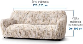 Gaico Huse bielastice UNIVERSO NOU bej cu dungi fotoliu triplu (l. 170 - 220 cm)
