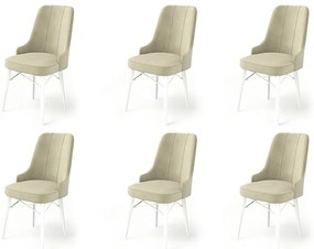 Set de scaune de sufragerie Pare Cream and White,6 buc.