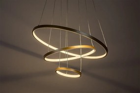 Lustra LED cu telecomanda cu 3 inele metal auriu Beliza
