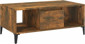 vidaXL Măsuță de cafea, stejar fumuriu, 90x50x36,5 cm, lemn prelucrat