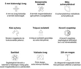 Cadă de baie cu hidromasaj Emilia 150 cu electronică, neagră