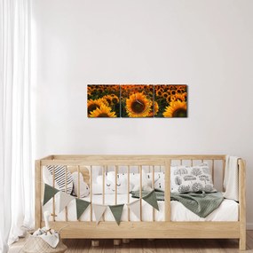 Tablou - Floarea soarelui (cu ceas) (90x30 cm)
