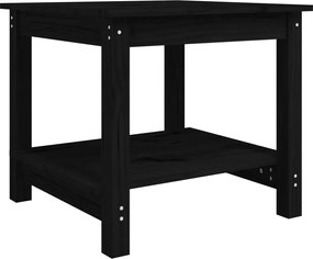 vidaXL Măsuță de cafea, negru, 50x50x45 cm, lemn masiv de pin