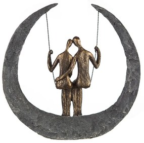 Figurina Swing rasina metal, bronz argintiu, 30x32x9 cm