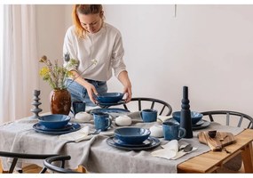 Serviciu de masă 24 buc. albastru închis din gresie Glosia - Bonami Selection