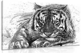 Tablou prădătorul animalelor în design alb-negru