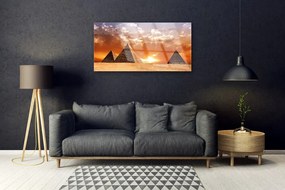 Tablou pe sticla Piramidele Peisaj Galben