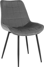 Scaun SARIN, gri/negru, catifea/metal, 54x64x82 cm