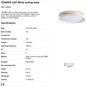 Lustra / Plafoniera LED design modern 45cm TENDER alba