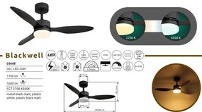 Lustra LED cu ventilator si telecomanda BLACKWELL