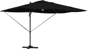 vidaXL Umbrelă de soare Negru 351 x 250 x 253 cm Poliester și Aluminiu