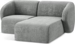 Colțar gri cu tapițerie din chenille (cu colț pe partea dreaptă/cu șezlong) Lani – Makamii