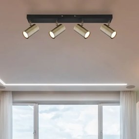 Spot ROBBY 4xGU10/35W/230V neagră/alamă Globo 57911-4M