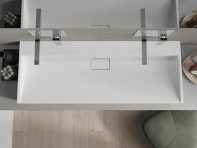 Mexen Ava chiuvetă de blat din conglomerat B/O 120 x 46 cm, albă - 23011200