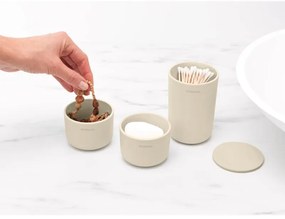 Set 3 recipiente depozitare Brabantia ReNew 1006269, 3 cutii, Fund moale anti-alunecare, Bej