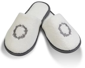 Halat pentru bărbați SEHZADE în cutie cadou + prosop + papuci de casă XL +  Papuci de casa (42/44) + prosop + box Alb - broderie argintiu