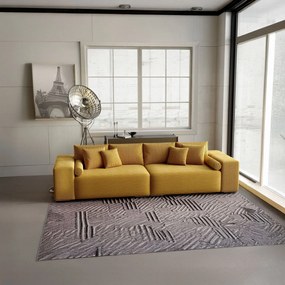 Canapea extensibilă dumonde cu ladă de depozitare si sezut confortabil din spuma high-density, Marbela Zoom Mustar XXL 295x100 cm