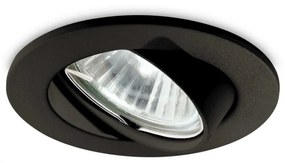 Spot incastrat rotund negru din aluminiu GU10 Ideal-Lux Swing fi