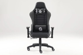 Scaun gaming GENATOR V9, piele perforată, recliner, Negru/Gri