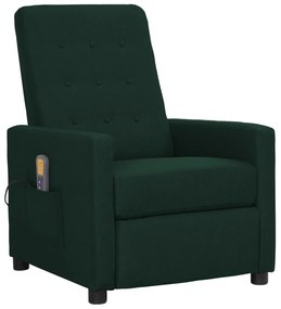 3093371 vidaXL Fotoliu de masaj cu ridicare, verde închis, material textil