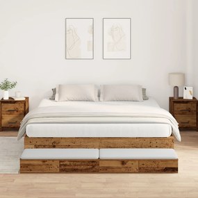 vidaXL Cadru de pat cu depozitare din lemn vechi 180x200 cm