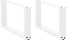 vidaXL Picioare pentru măsuță de cafea în formă de U, 2 buc., alb, 60x(30-31) cm, oțel