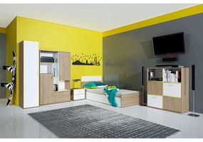 DULAP EFFIE, 100X42X163 CM, 3 USI, CULOARE SONOMA, PAL