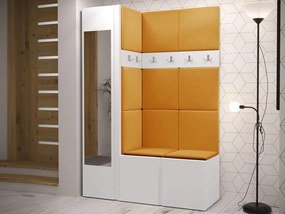 Mobilier hol Tovenaz X (Alb + Galben) (cu oglindă). 1104797