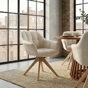 Scaun pivotant PAPILLON tesatura chenille/ stejar