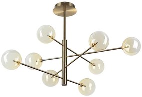 Lustră LED pe tijă Ideal Lux EQUINOXE 8xG4/2W/230V d. 128 cm alamă/fumuriu