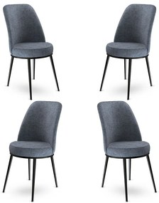 Set de scaune de sufragerie Dexa Fume și Negru, 4buc.